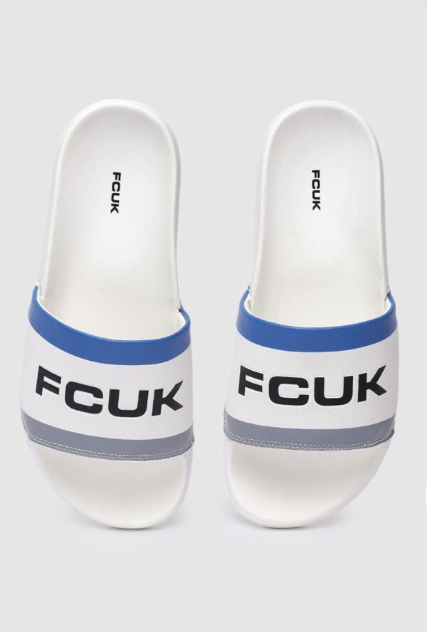 Men brand logo printed sliders