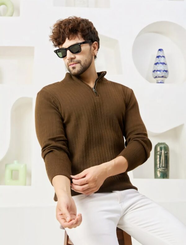 Men Self Design Sweater